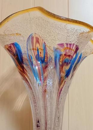 Ваза 39 см вінтаж кольорове скло вінтажна