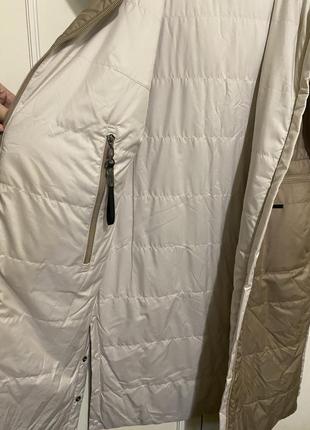 Трендова довга двостороння куртка (пальто) , колір мокко /молоко3 фото
