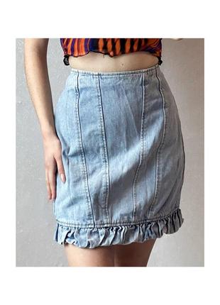 Актуальна джинсова спідниця міні, стильна, модна, трендова2 фото