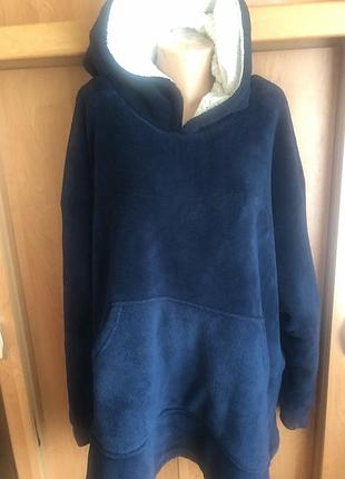 Меховушка, плюшева туника, кофта, худи, 4-5xl. sienna, слип, пижама