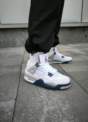 Nike air jordan retro 4 white grey blue