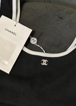 Брендовий комплект білизни купальник в стилі chanel3 фото