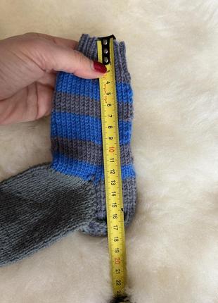 Вʼязані шкарпетки вовна на стопу 18 см ручна робота4 фото