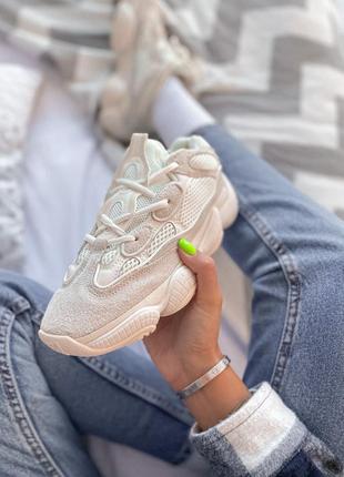 Adidas yeezy 500 bone white  кроссовки женские / мужские адидас