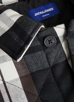 Чоловіча стьобана куртка, куртка-сорочка, куртка в клітинку від бренду jack&jones4 фото