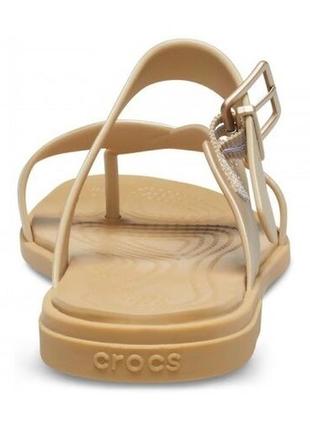 Крокс шлепки босоніжки жіночі тулум crocs tulum metallic toe champagne4 фото