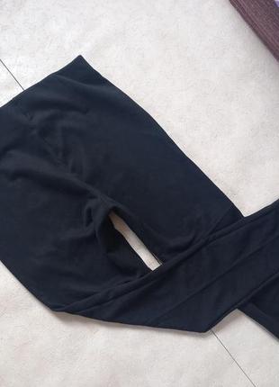 Замшевые брендовые плотные черные штаны леггинсы скинни с высокой талией pretty legs, 14 размер.4 фото
