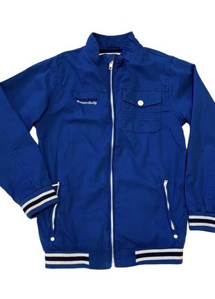 Модна яскрава синя весняна куртка вітрівка з хлопковою підкладкою бренду lc waikiki на вік 8-9 років і ріст 128-134 см