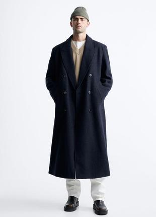 Zara текстуроване шерстяне пальто з букле1 фото