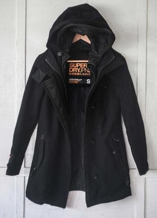 Superdry красивое пальто куртка с двумя молниями капюшонами