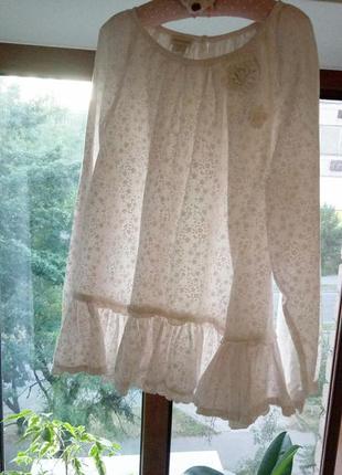 Біла блузка сорочка з оборкою воланом #шкільна форма