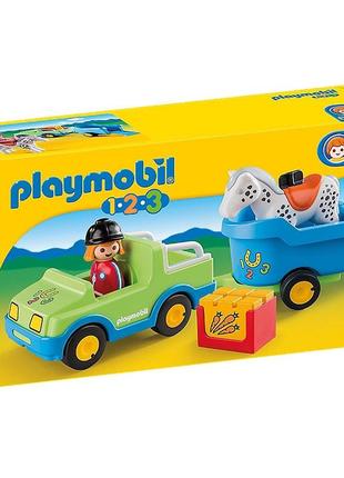 Игровой набор playmobil автомобиль с прицепом для лошадей (6958) pro_264