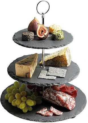 Триярусна підставка для сервірування artesa slate  master class ....