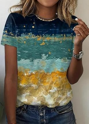 Стильна жіноча футболка з графічним принтом/casual  футболка унісекс абстракція