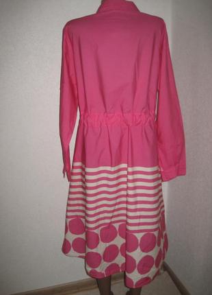 Розовое платье рубашка халат stella milani италия р-р 16-18 хлопок2 фото
