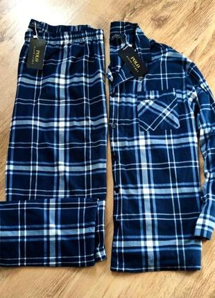 Чоловіча піжама штани і рубашка polo ralph lauren xl l xxl2 фото