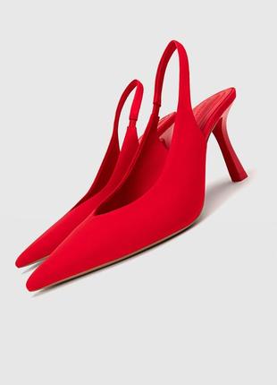 Червоні туфлі жіночі на підборах stradivarius new1 фото