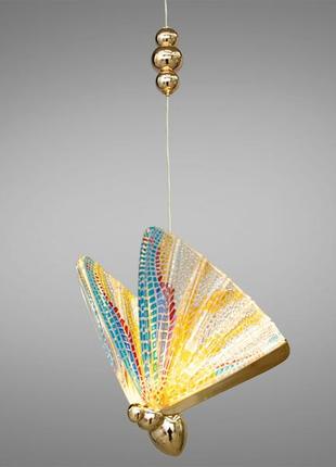 Дизайнерский led светильник бабочка 9162g золото