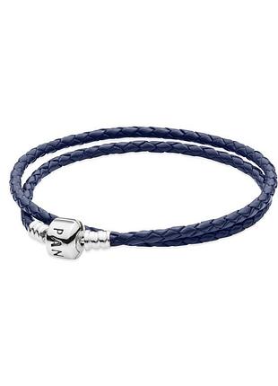Подвійний  шкіряний браслет pandora 590705cdb