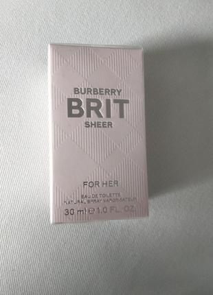 100% оригінал!- туалетна парфумована вода burberry brit sheer.6 фото