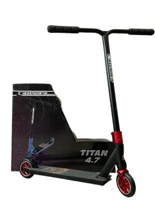 Трюковый самокат crosser titan 4.7 110 мм с пегами черный black