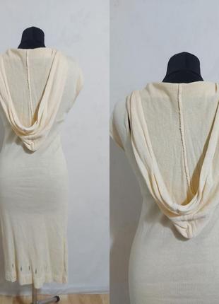 Дизайнерское шелковое вязаное платье с капюшоном  koshakova латвия5 фото