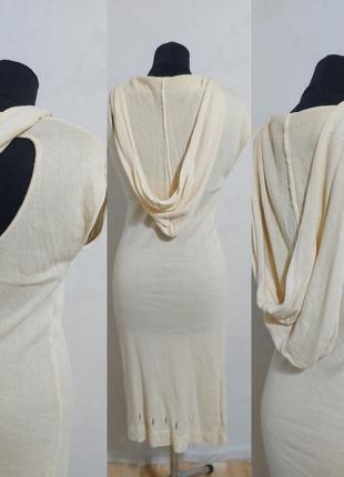 Дизайнерское шелковое вязаное платье с капюшоном  koshakova латвия6 фото