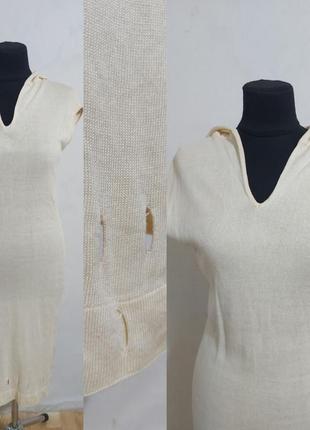 Дизайнерское шелковое вязаное платье с капюшоном  koshakova латвия3 фото
