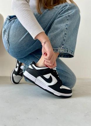 Найк данк ловля ретро кеды кожаные nike dunk low retro white black