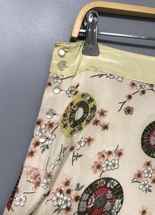 Noa noa шёлковая юбка миди средней длины клёш в японском стиле prada chloe kenzo6 фото