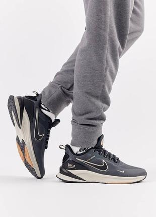 Мужские текстильные кроссовки nike zoom pegasus dark grey, мужские текстильные кеды найк серые, мужская обувь2 фото
