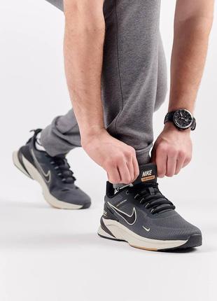 Мужские текстильные кроссовки nike zoom pegasus dark grey, мужские текстильные кеды найк серые, мужская обувь