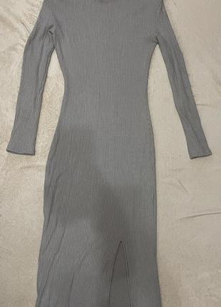 Сіра сукня міді6 фото