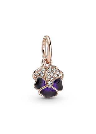 Оригинал пандора оригинальная серебряная бусина подвеска шарм шармик на браслет 780776c01 серебро фиолетовая фиалка розовое золото с биркой новое