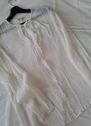 Her shirt 🤍 italy люкс сегмент кремовая блуза шелк + хлопок оригинал5 фото