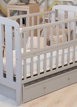 Ліжко babyroom кулька sh-03 маятник, ящик, відкидний бік бук сірий