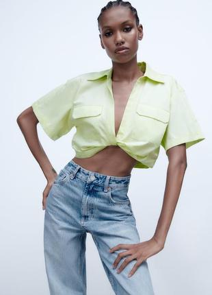 Укорочена сорочка з вузлом zara з біркою нова