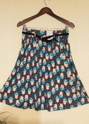 🔥 спідниця 🔥 юбка бавовна бренд принт ананаси1 фото