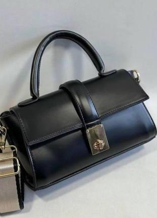 Женская сумка эко-кожа черный,беж1 фото