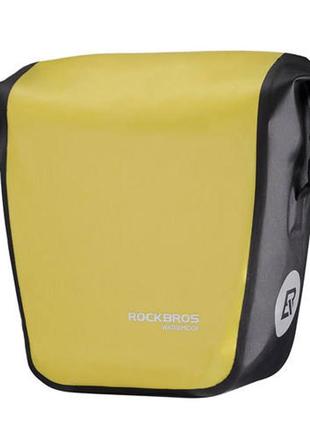 Велосипедна водостійка сумка на багажник rockbros as-003 18л жовтий7 фото