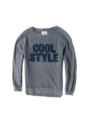 Кофта свитшот толстовка свитер с нашивкой и эффектом потертости zara