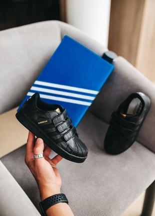 Жіночі кеди adidas superstar чорні4 фото