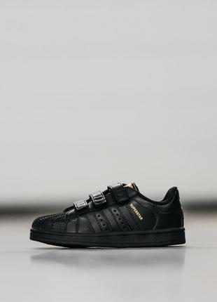 Жіночі кеди adidas superstar чорні10 фото