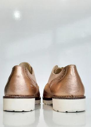 Kate gray золотые туфли оксфорды натуральная кожа7 фото