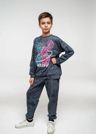 Модный подростковый спортивный костюм унисекс в стиле  moschino  на рост от 128 до 158 см4 фото