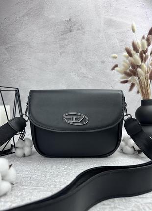 Женская сумка diesel черная маленькая сумка клатч мини сумочка через плечо дизель в подарочной упаковке