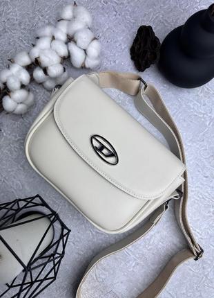 Сумка женская diesel молочная маленькая сумочка дизель качественная мини сумочка в подарочной упаковке