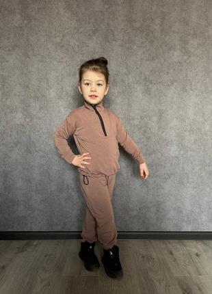 Дитячий трикотажний спортивний костюм для дівчинки та хлопчика6 фото