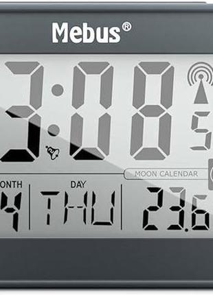 Цифровые беспроводные часы mebus с лунным календарем, освещением, комнатным термометром