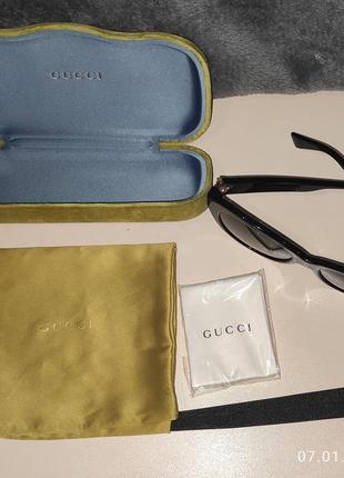 100% оригинальные очки солнцезащитные очки gucci web gg0460s-001 532 фото